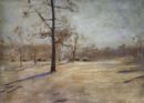 Giornata invernale - 1875  Olio su tela su cartone, 26.5x37  - Collezione privata